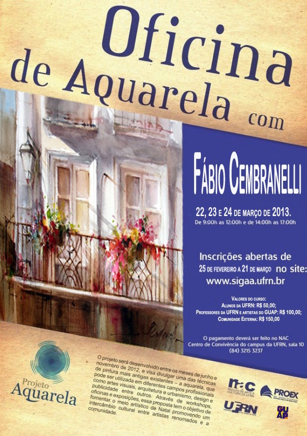 Oficina de Aquarela com o artista Fábio Cembranelli