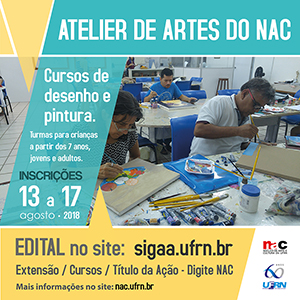 Cursos de desenho e pintura do Atelier de Artes do NAC - EDITAL 2018.2